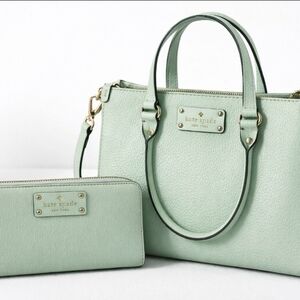 Kate Spade Light Green Shoulder Bag and Wallet